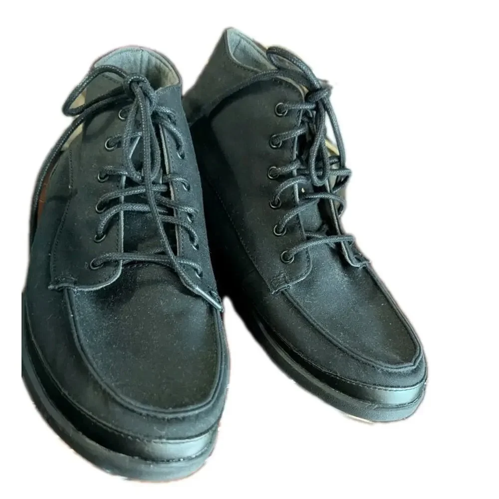 Olukai Nalukai Kapa Boots Men 9.5 Ankle Canvas Lace Up Black Shoes High Top